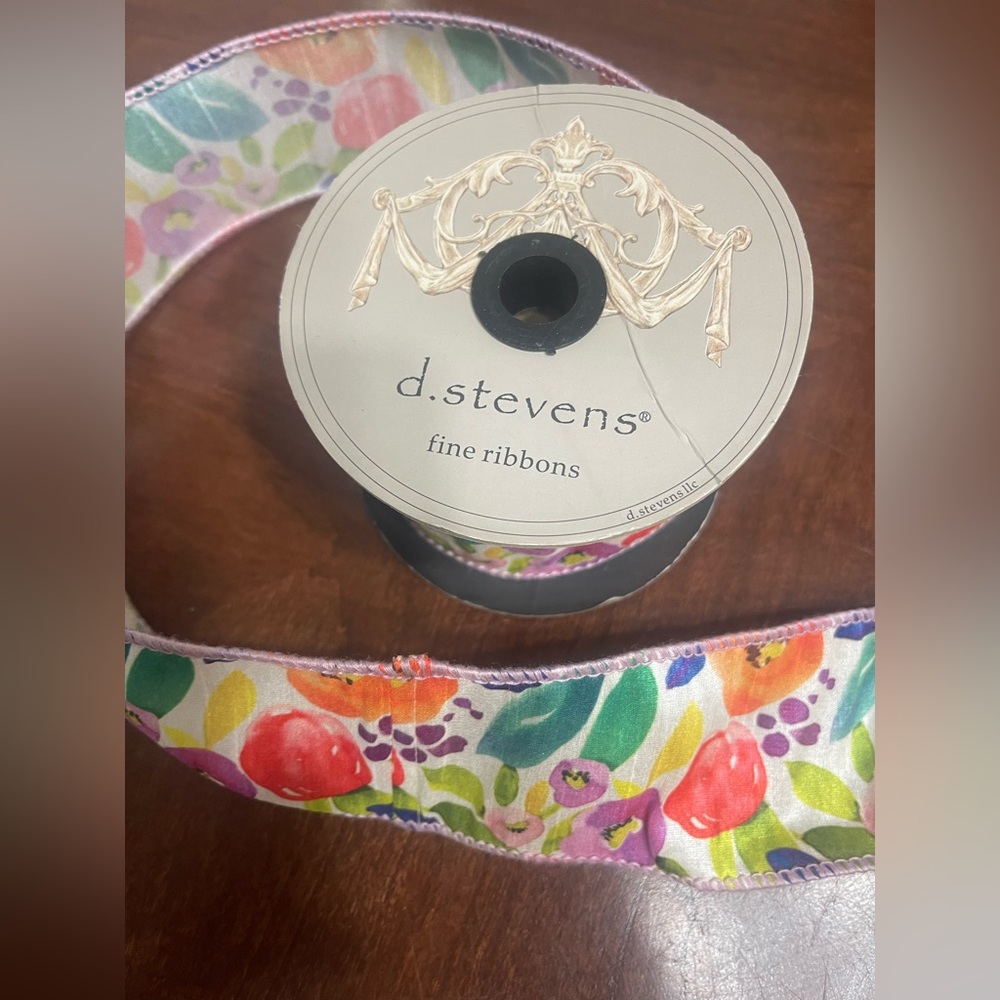2.5 wire ribbon floral watercolors